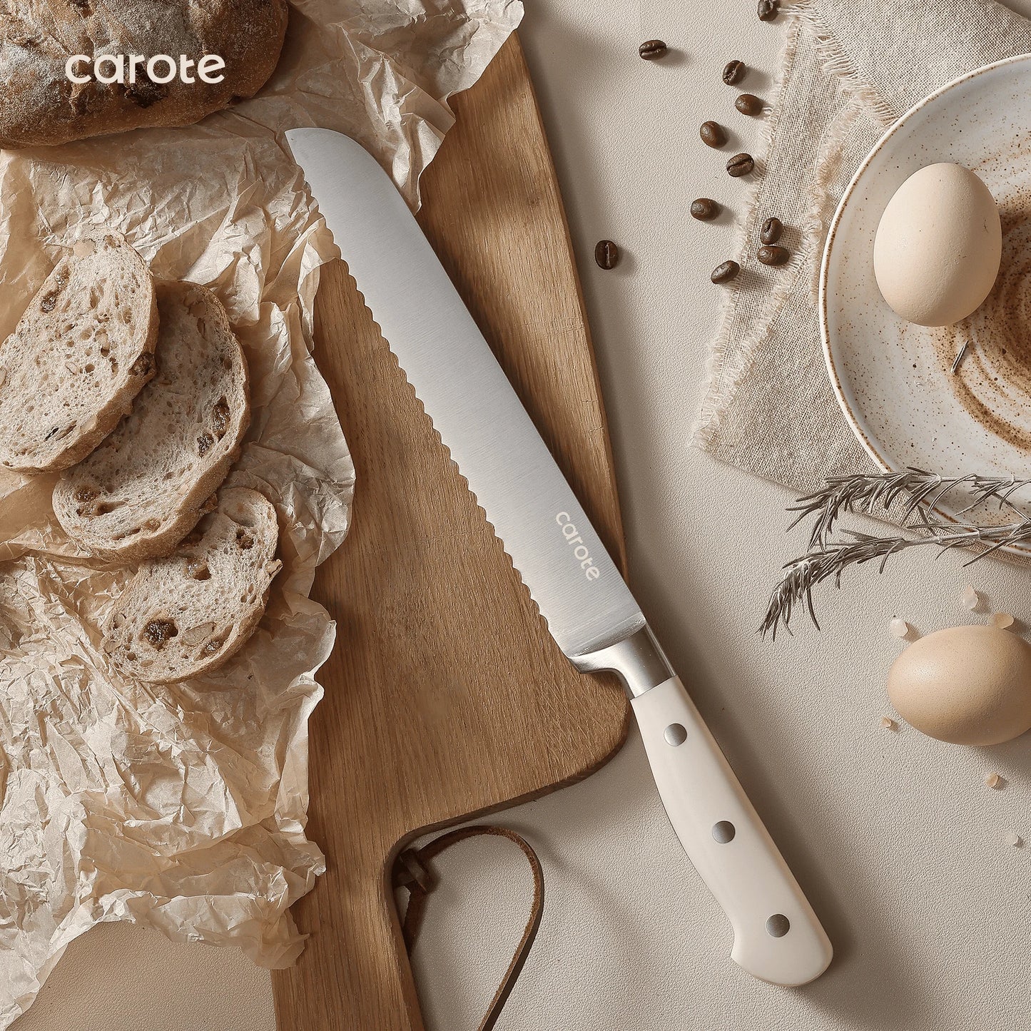 14 Pcs Knife Set with Wooden Block Stainless Steel Knives with Ergonomic Handle, Forged