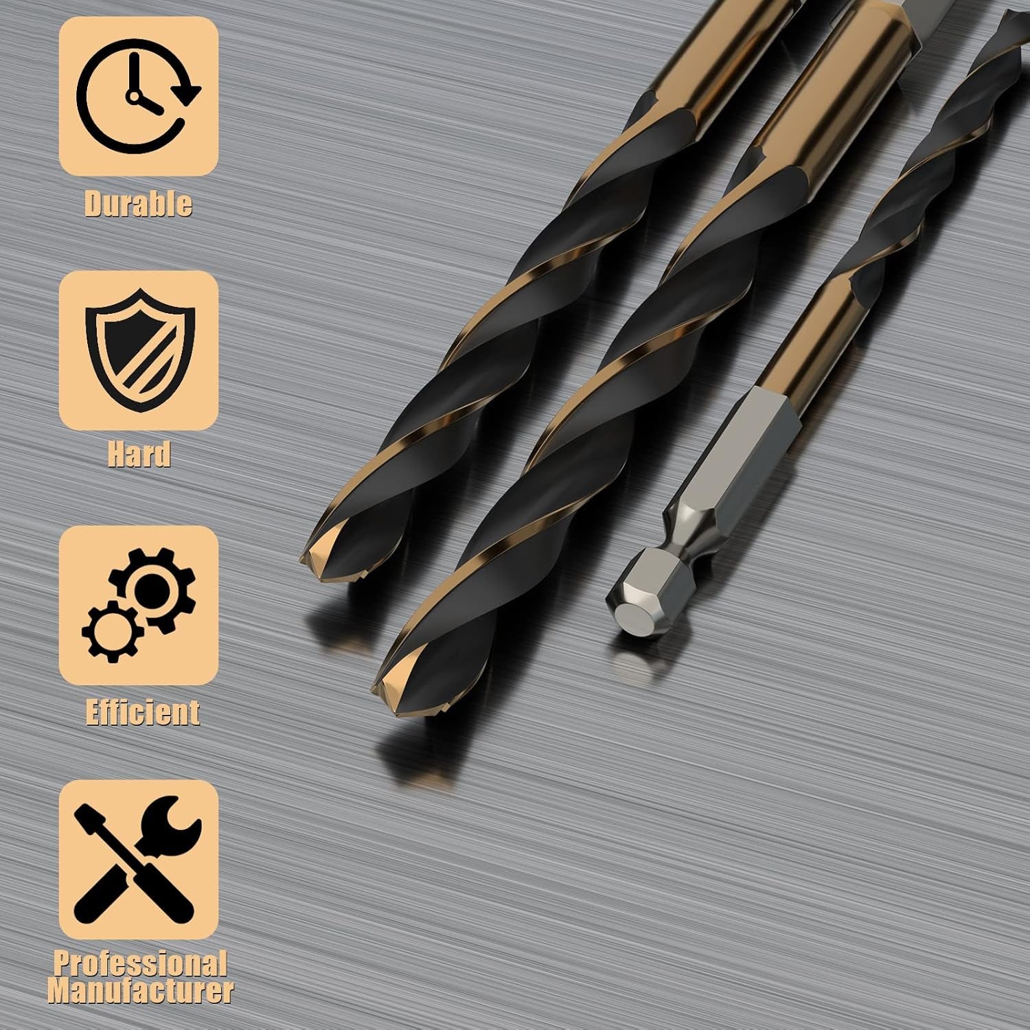 Hex Shank Cobalt Metric Drill Bit Set 15 PCS (1.5Mm-8Mm), Quick Change High Speed Steel Impact Driver Hex Drill Bits for Metal, Steel, Wood, Plastic, Aluminum Alloy