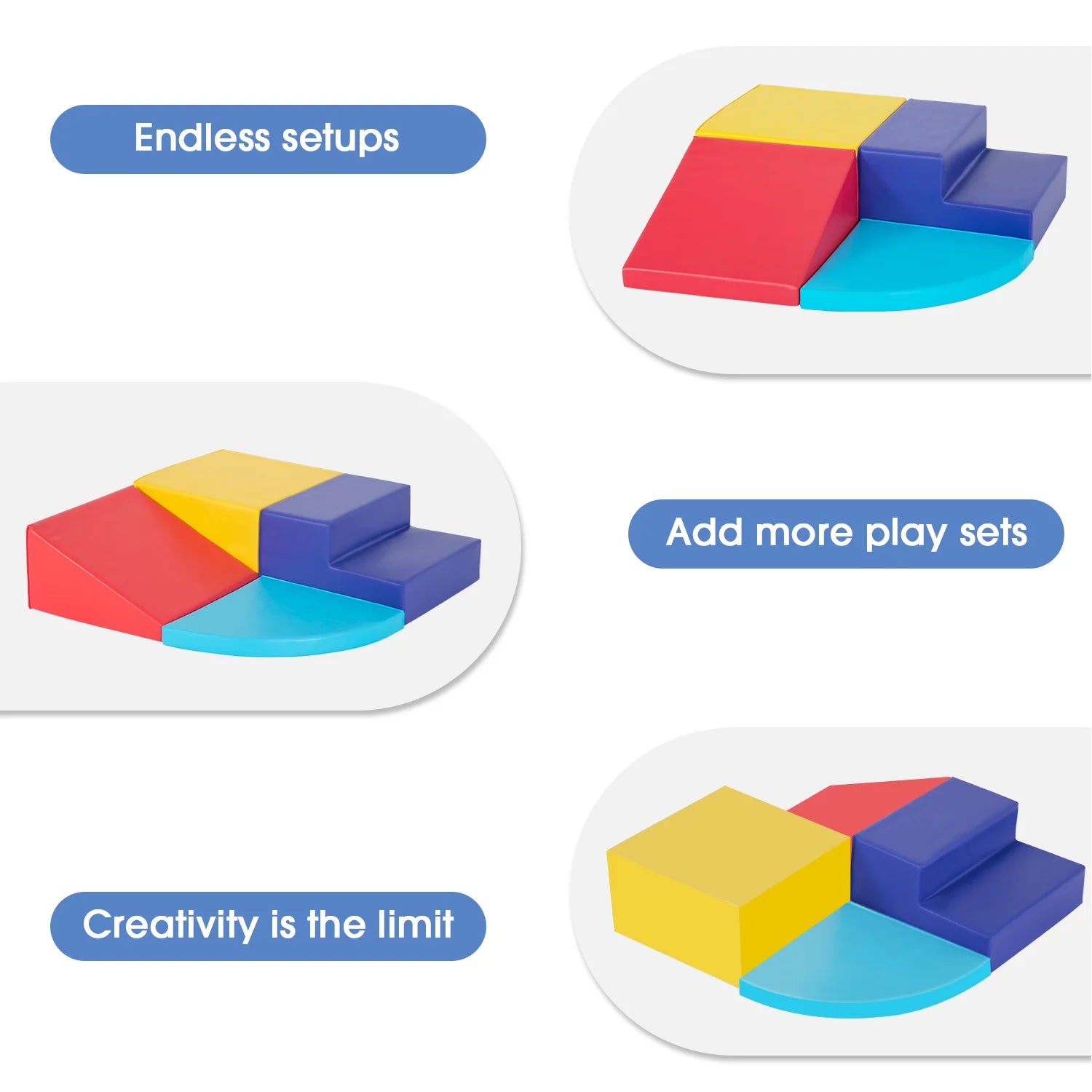 Baby Climb & Crawl Foam Play Set , 4-Piece Set Foam Climbing Blocks Toddler Climbing Toys for Child Development, Motor Skills