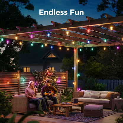48Ft Outdoor Clear Bulb String Lights