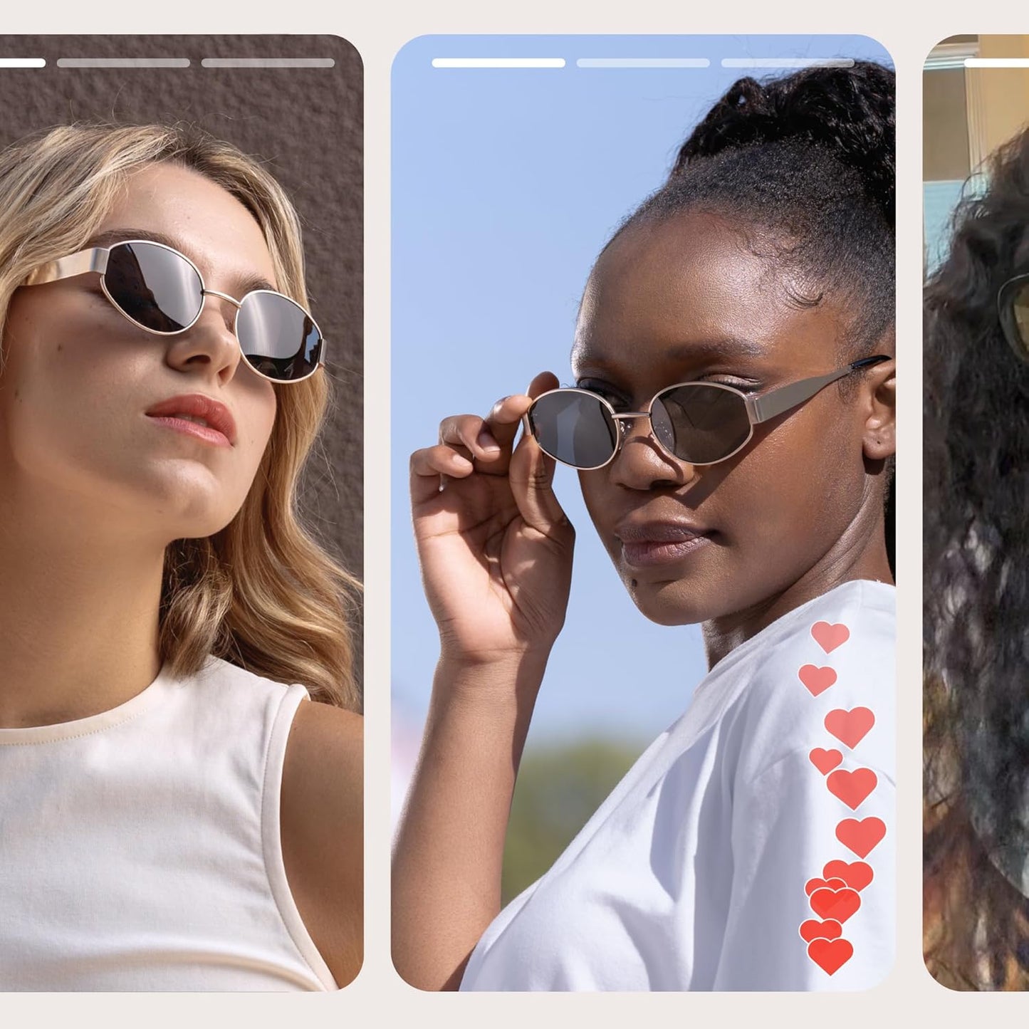 Retro Polarized Sunglasses - UV400 Protection, Oval Shape, Metal Frames - Matching Soft Case Inlcuded