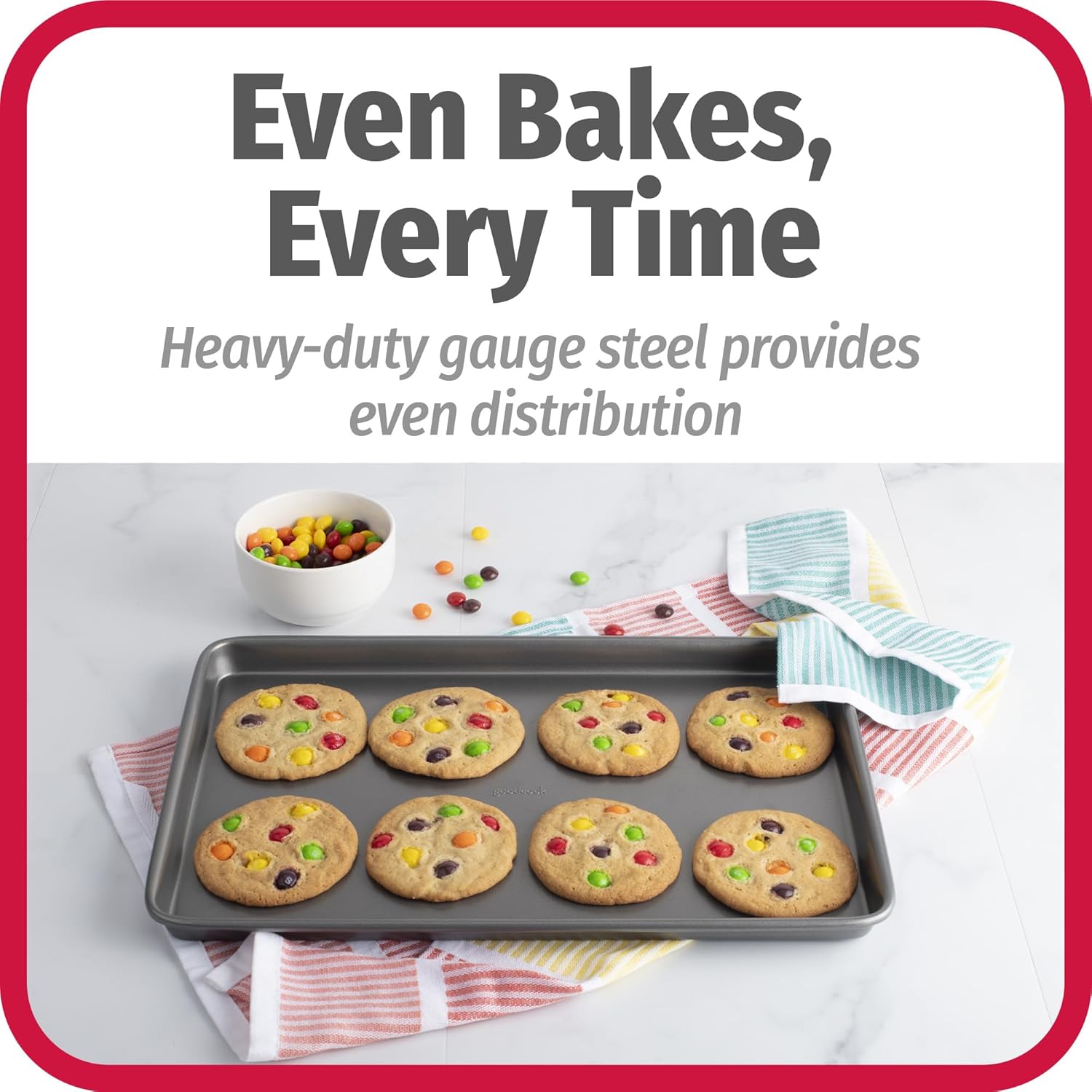 Everyday Nonstick Carbon Steel Baking Sheet Set, 3 Pack – Small 13” X 9”, Medium 15” X 10”, Large 17” X 11” – Carbon Steel Cooking Pans, Cookie Sheet Bakeware Set