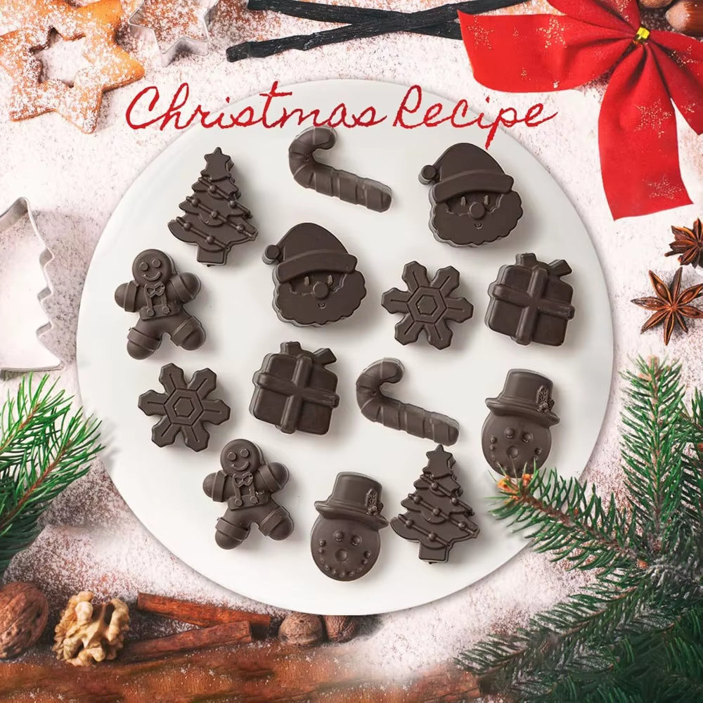 Christmas Chocolate Molds Silicone Candy Molds Santa Clause Christmas Tree Snowman Gingerbread Bakery Accessories Bakeware