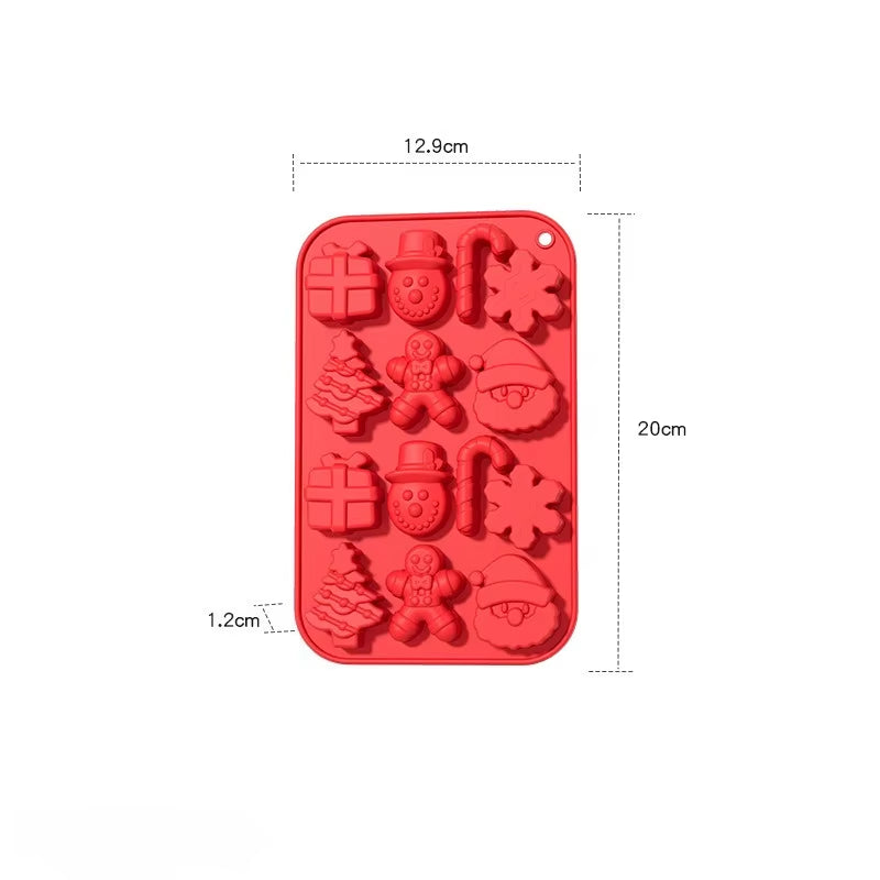 Christmas Chocolate Molds Silicone Candy Molds Santa Clause Christmas Tree Snowman Gingerbread Bakery Accessories Bakeware