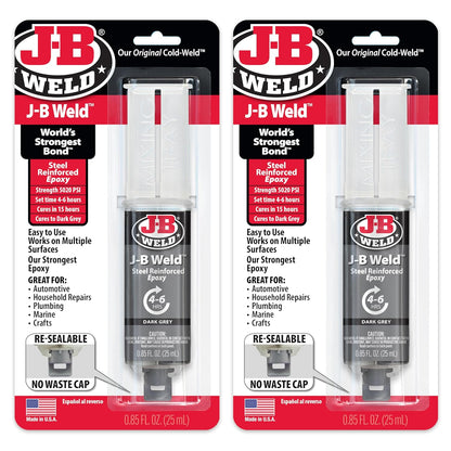 Original Steel Reinforced Epoxy Syringe, High Strength, 2 Pack, Dark Grey, 50165-2
