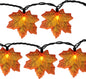 Fall Decor Orange Maple Leaf String Lights Plug In, 13.6Ft LED Outdoor Thanksgiving Decorations Lights with 35 Maple Leaves Light, Hanging Halloween Leaves Light for Outdoor Fall Party Window