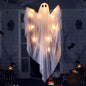 Halloween Hanging Light up Ghost, 47” White Ghosts with Warm White LED Light and Timer Halloween Hanging Decoration Waterproof for Front Yard Patio Lawn Garden Party Decor Indoor Outdoor