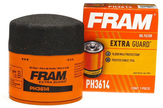 (3 Pack)  Fram Extra Guard Oil Filter, PH3614, 10K Miles, Replacement Oil Filter Fits Select Vehicles