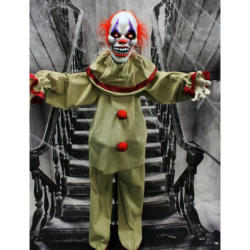 5-Ft Freestanding Motion Activated Talking Lighted Frans Clown Animatronic