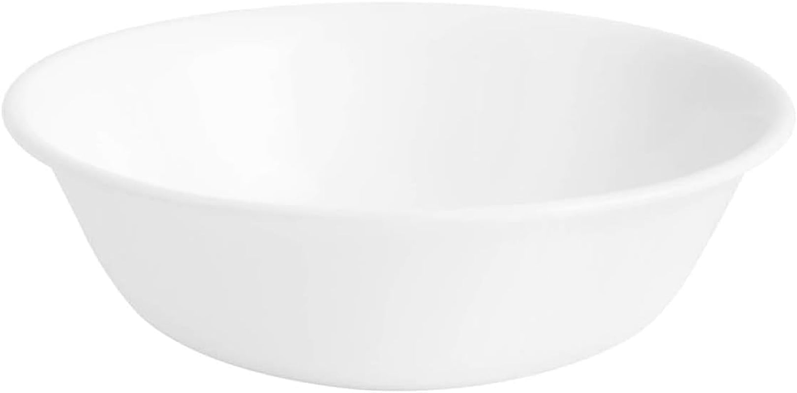 Vitrelle 6-Piece Soup/Cereal Bowl Set Triple Layer Glass and Chip Resistant, 18-Oz Lightweight round Bowls, Winter Frost White