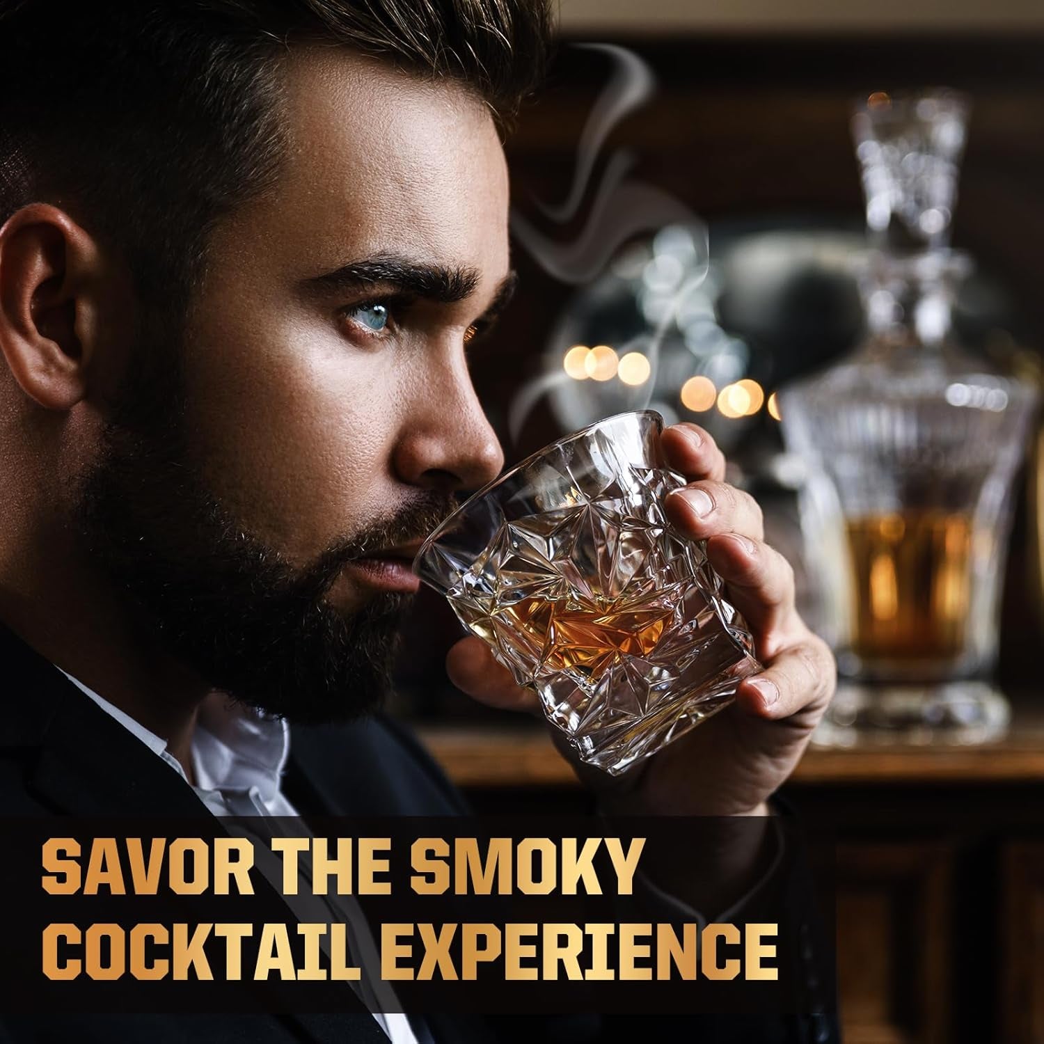 Whiskey Advent Calendar 2025 for Men, 24-Day Bourbon Smoker Infuser Kit for Cocktail and Whisky Lovers, Perfect Christmas and Holiday Gift for Husband, Dad, Boyfriend, Him(No BUTANE)