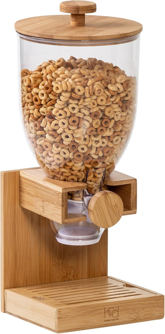 Bamboo Cereal Dispenser, Food Storage Container for Pantry, Kitchen Counter, Organization and Storage KCH-09867 Natural