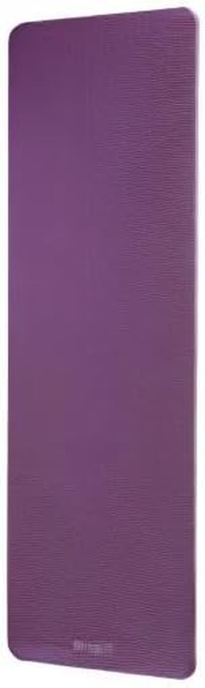 Essentials 2/5" Thick (10Mm) Yoga & Pilates, Fitness & Exercise Mat with Easy-Cinch Carrier Strap Cushion Support for Fitness and Gym Workouts