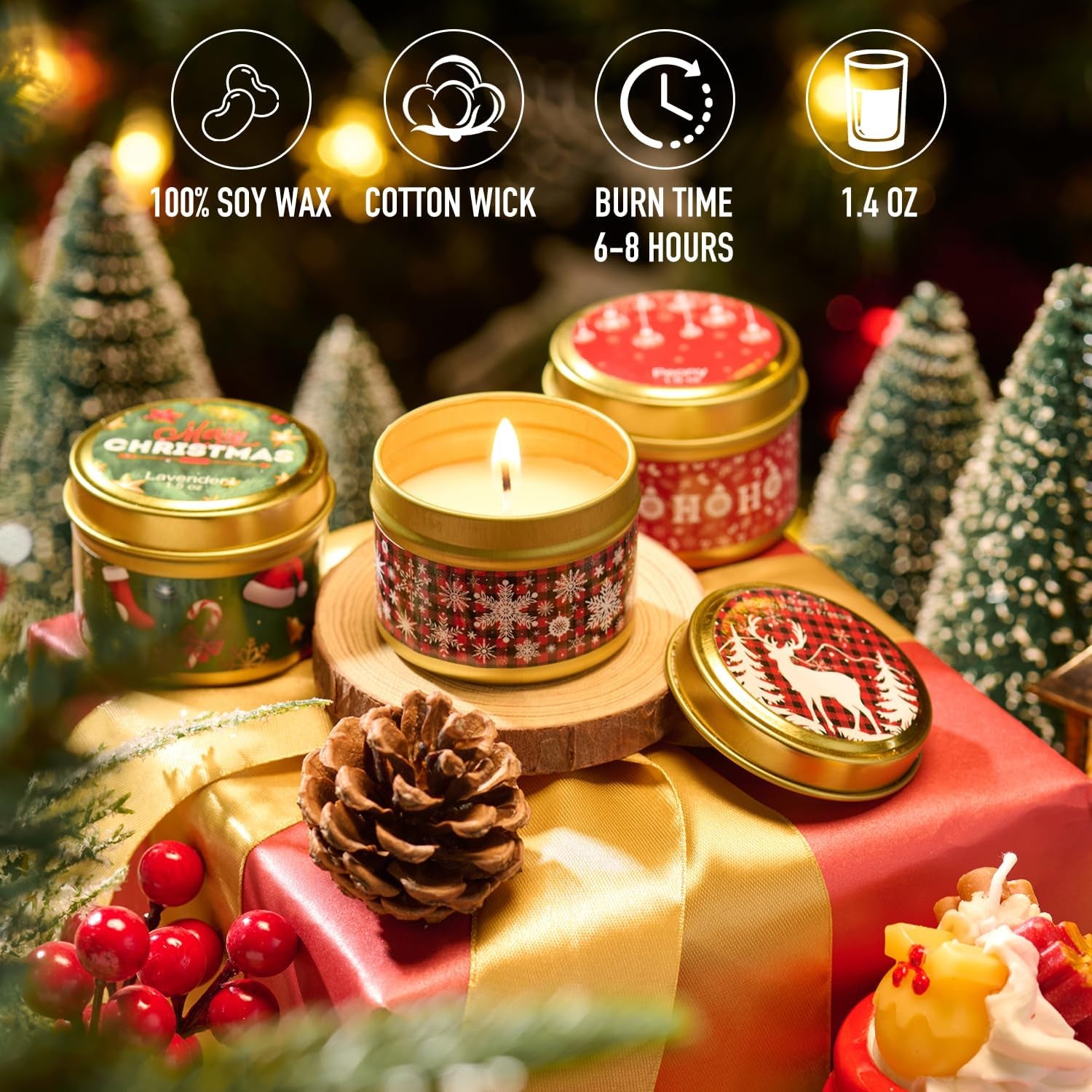 Candle Advent Calendar 2025 Adult Women, 24 Day Scented Candle Countdown to Christmas Calendar with Holiday Scents Xmas Suprise Gifts for Mom Grandmother Wife