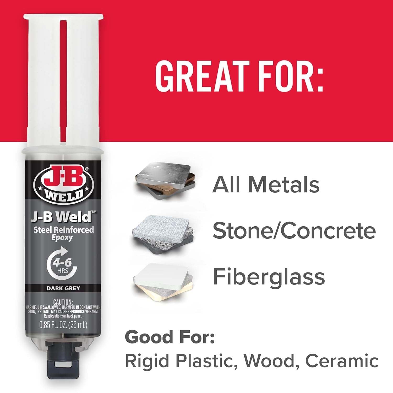 Original Steel Reinforced Epoxy Syringe, High Strength, 2 Pack, Dark Grey, 50165-2