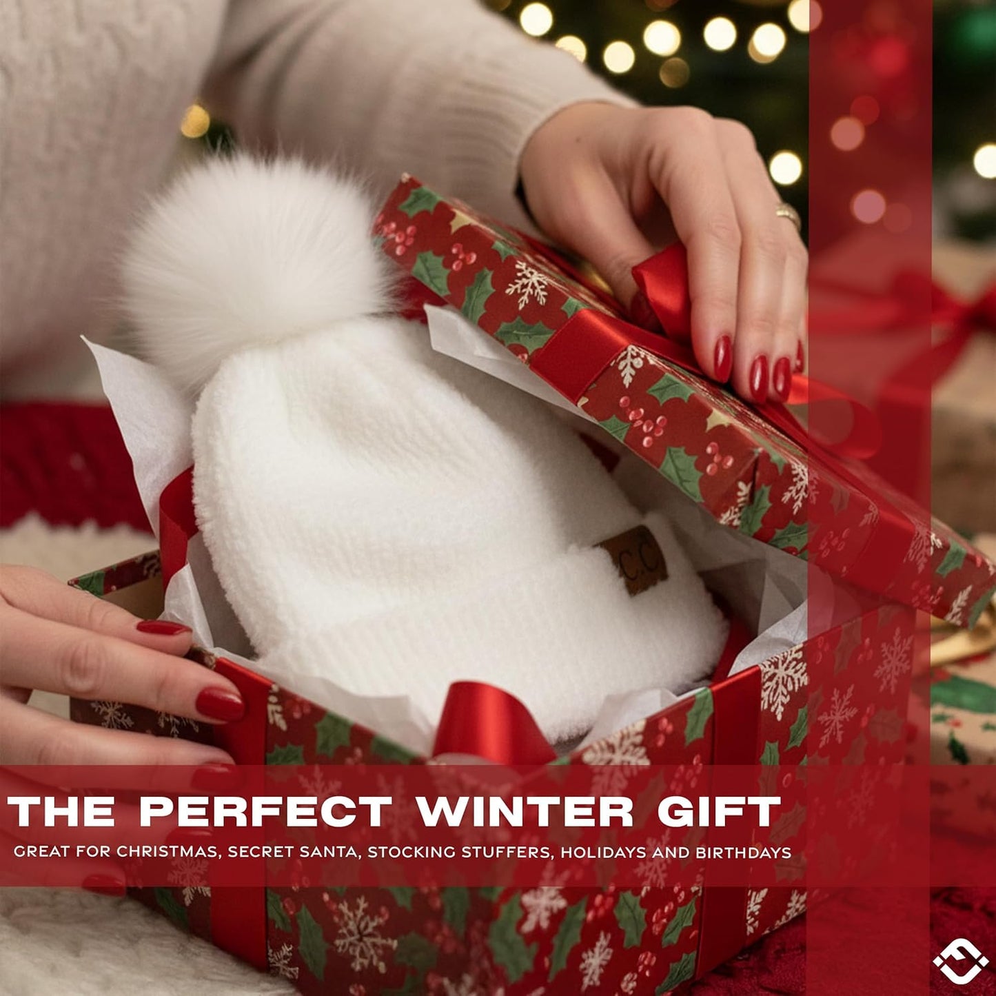 Beanie for Women Ultra Soft Chenille Faux Fur Pom Pom Winter Hats Warm Ski Cap Fashion