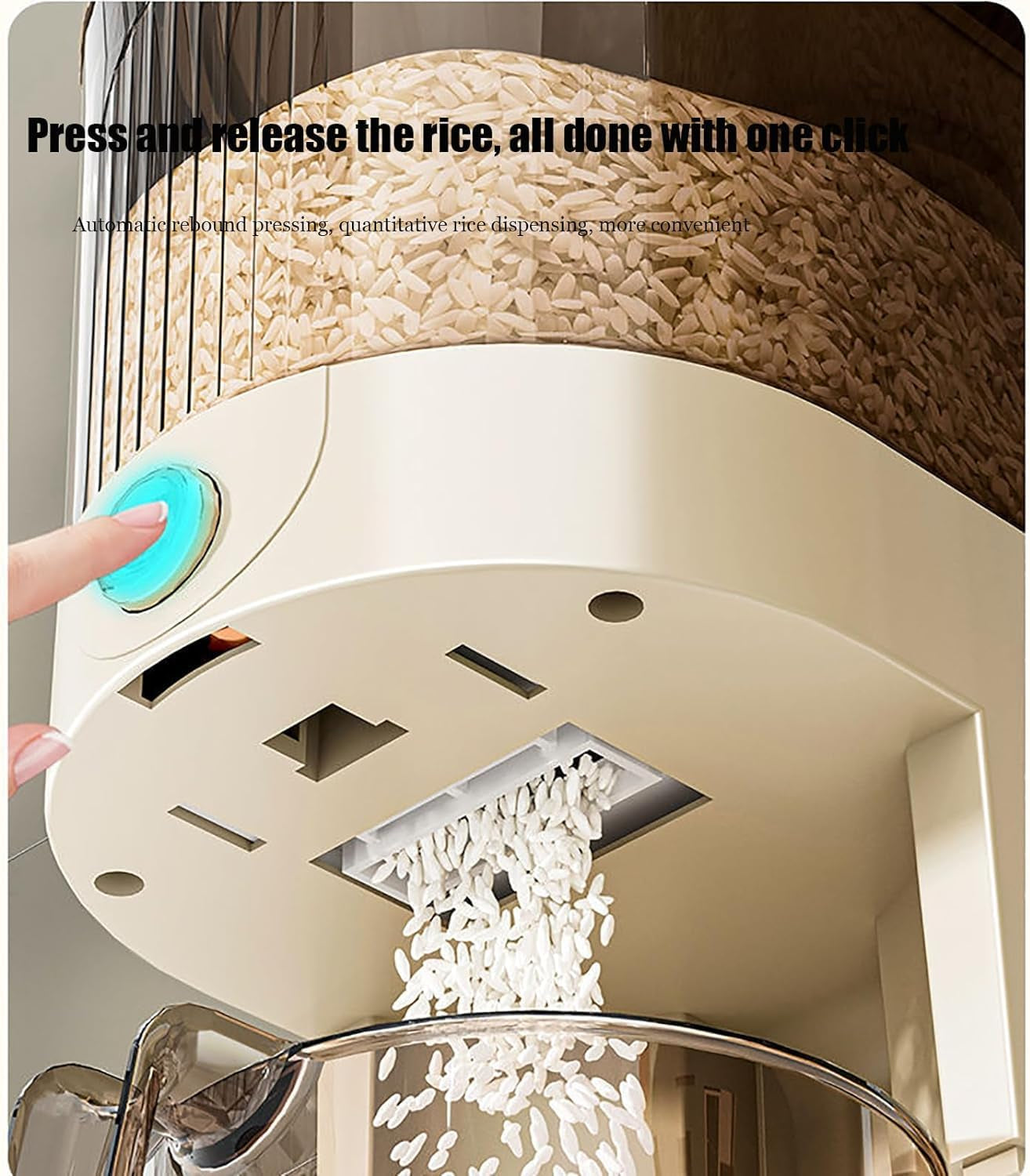 22LBS Rice Dispenser, Large Grain Container Storage with Lid Measuring Cylinder Household Cereal Dispenser Bucket for Kitchen Soybean Corn (22Lb)