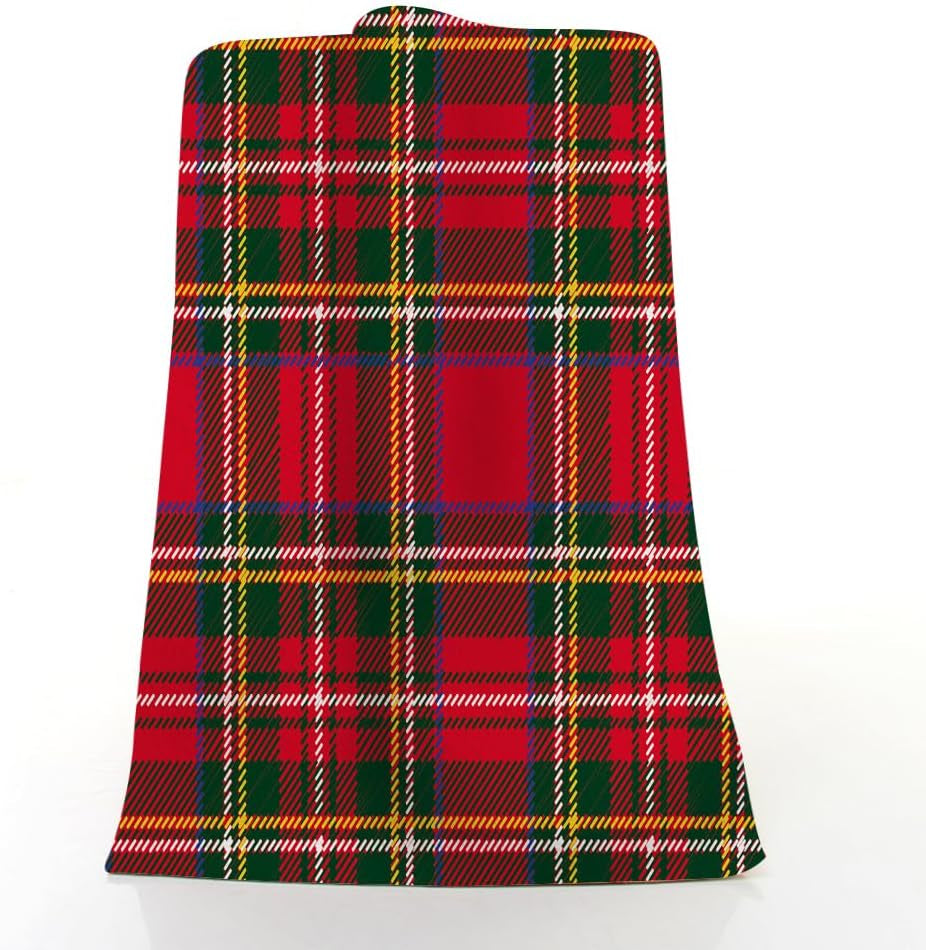 Tartan Plaid Hand Towel Traditional Red Black,Green Scottish Christmas New Year Soft Guest Face Bath Towel Bathroom Decorations Thin Kitchen Tea Dish Towels 15 X 30 Inch