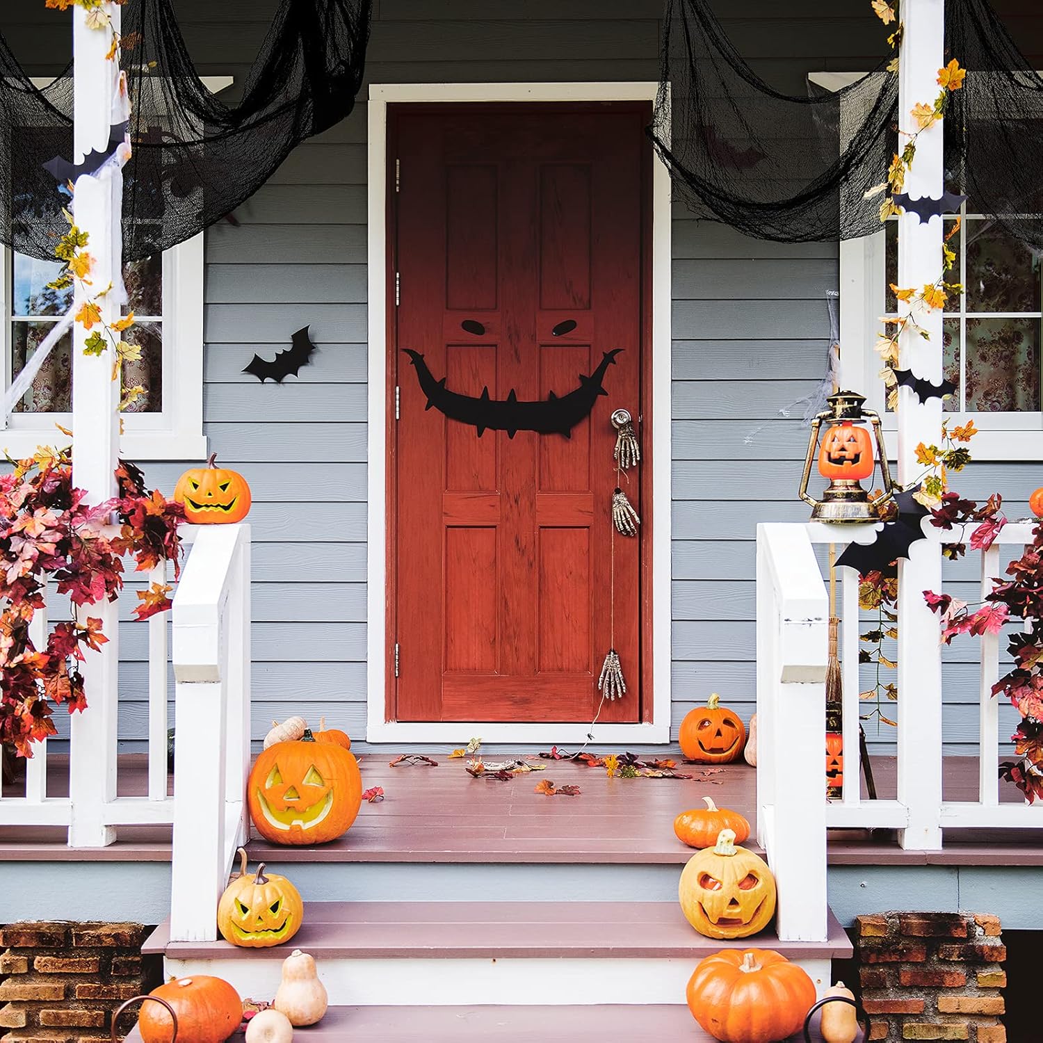5Pcs Halloween Creepy Cloth Black 30×72Inch - Halloween Decorations Clearance - Creepy Spooky Halloween Decorations Outdoor Indoor