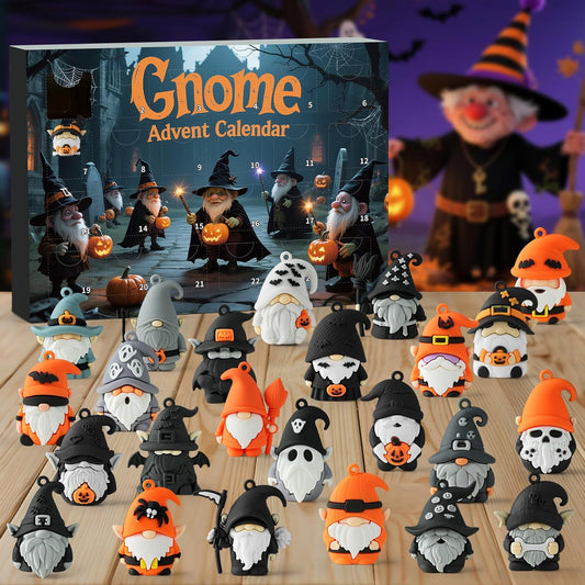 Halloween Gnome Advent Calendar 2025,24 Day Halloween Countdown Calendar with 24Pcs Collectible Gnome for Kids Boys Girls Adult Teens,Gnome Ornaments Decorations Gifts