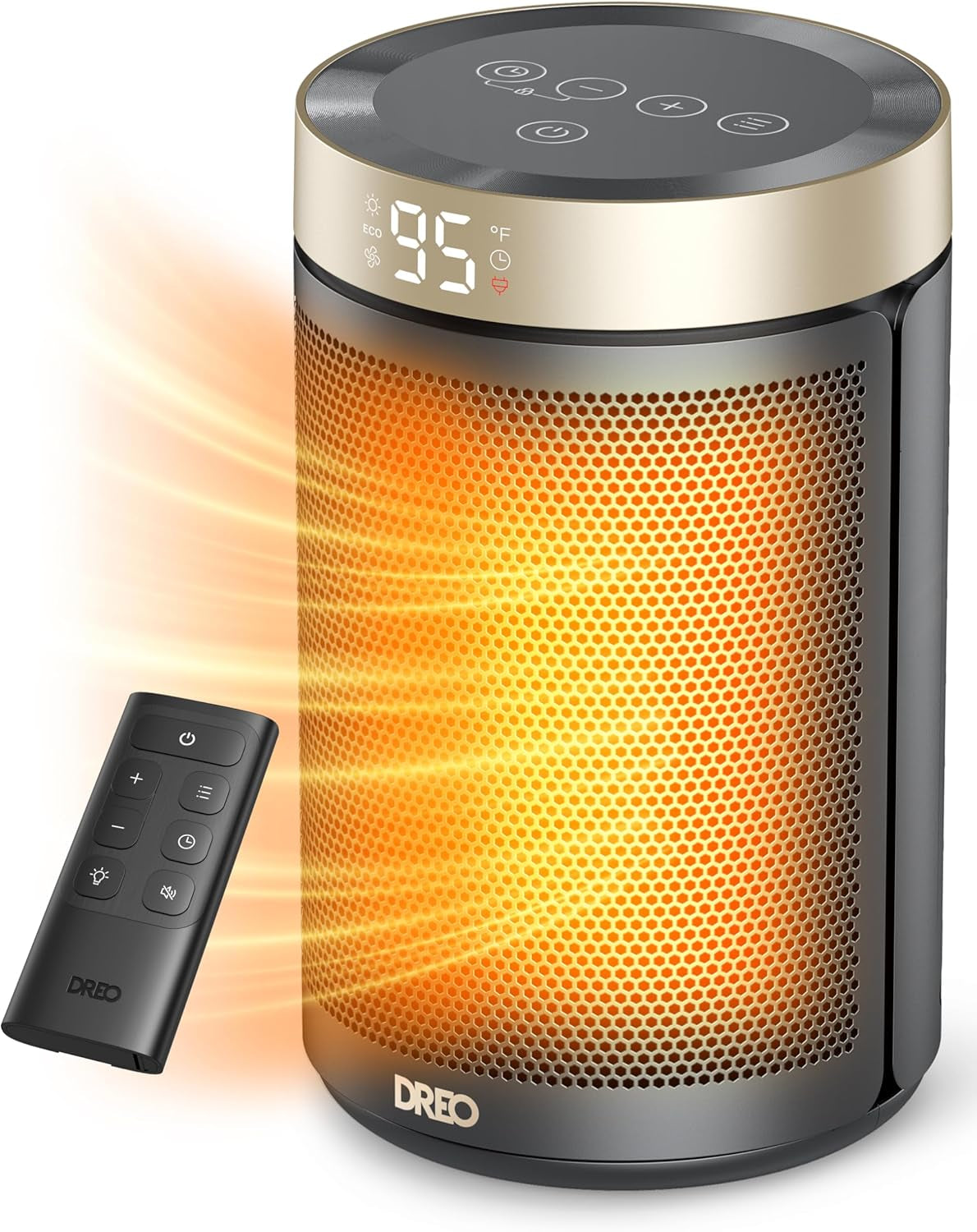 Space Heater, Portable Electric Heaters for Indoor Use with Thermostat and Remote, 2024 Upgraded, Digital Display, 12H Timer, 5 Mode, 1500W PTC Ceramic Fast Safety Heat for Office Bedroom Home