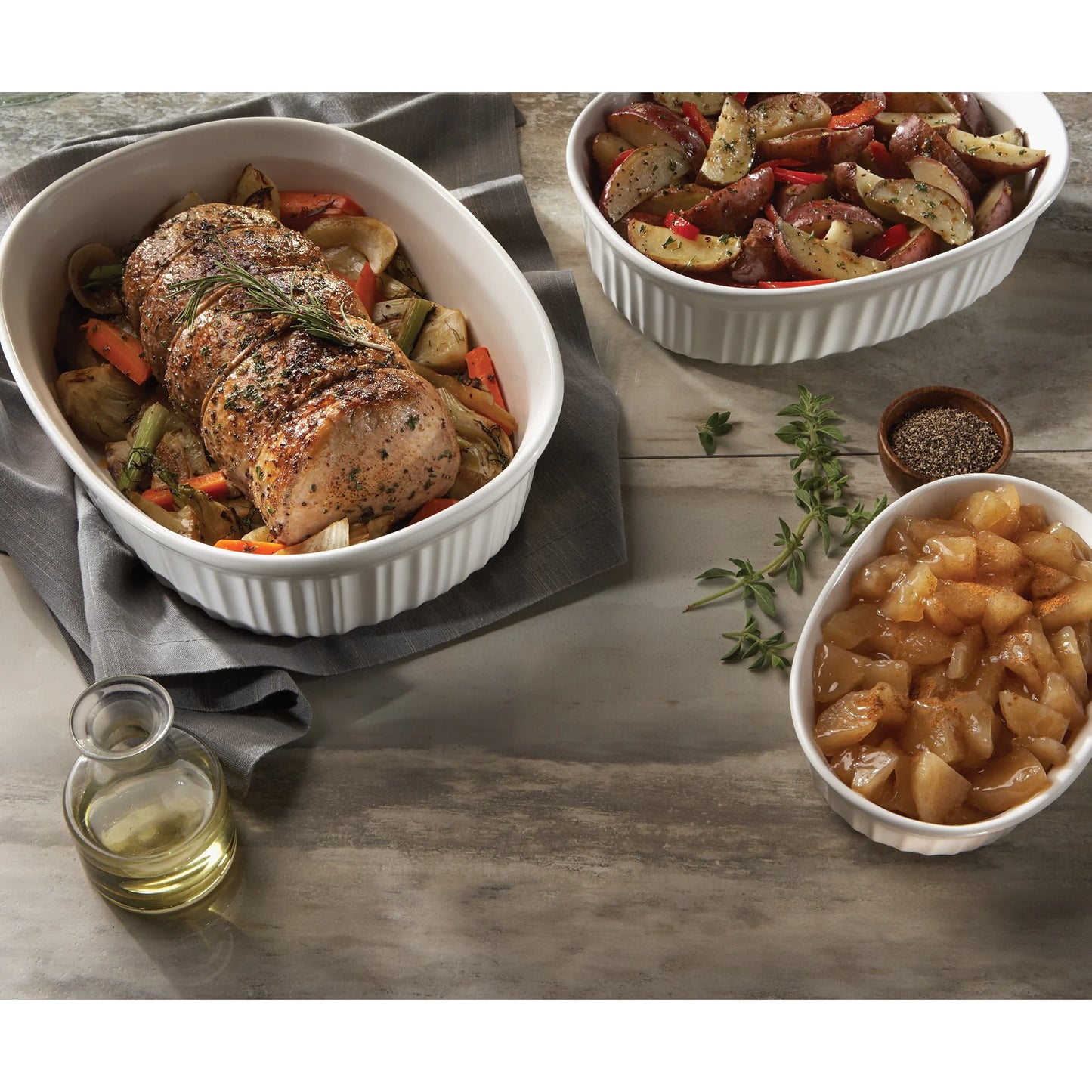 French White 1.5 Quart Ceramic Casserole Dish