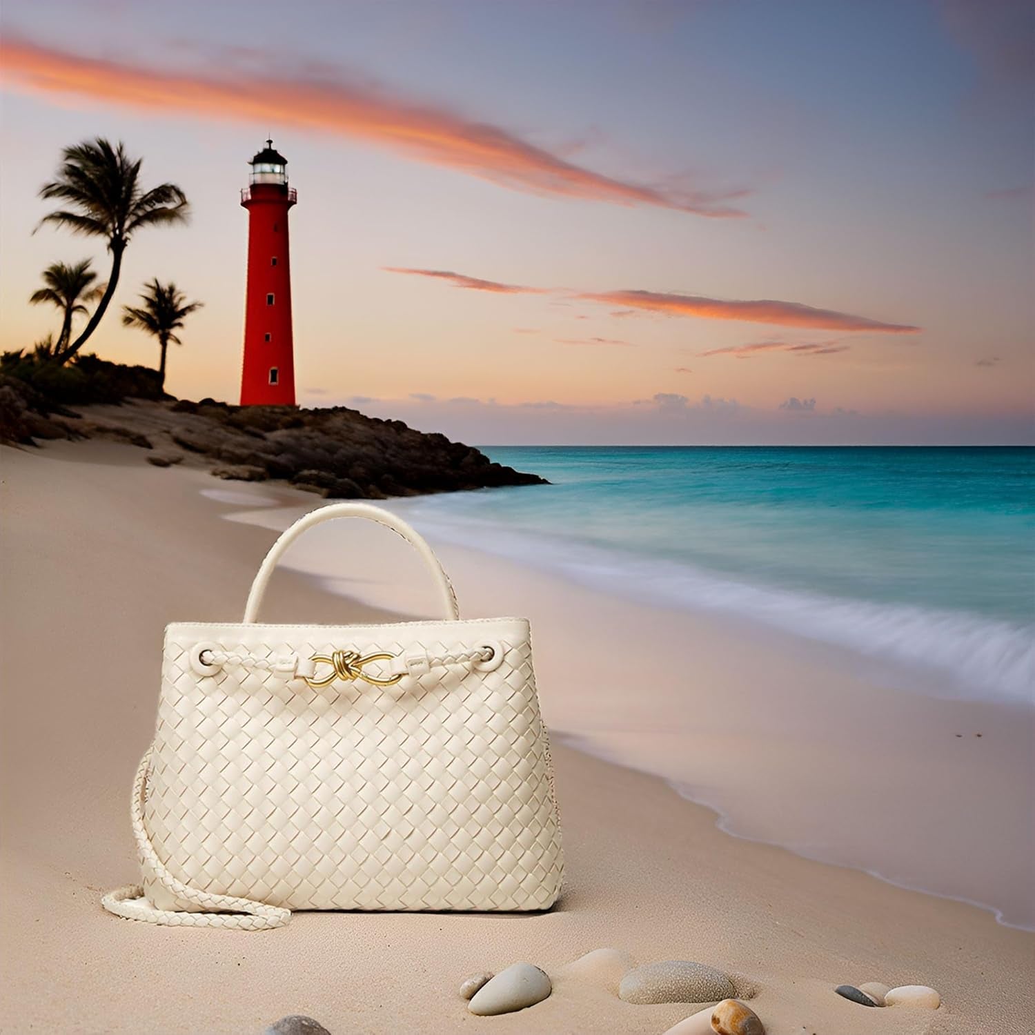 Woven Bag for Women Crossbody Handbag: Vegan Leather Small Tote Purse Trendy Shoulder Handbag Bowknot Satchel Purse