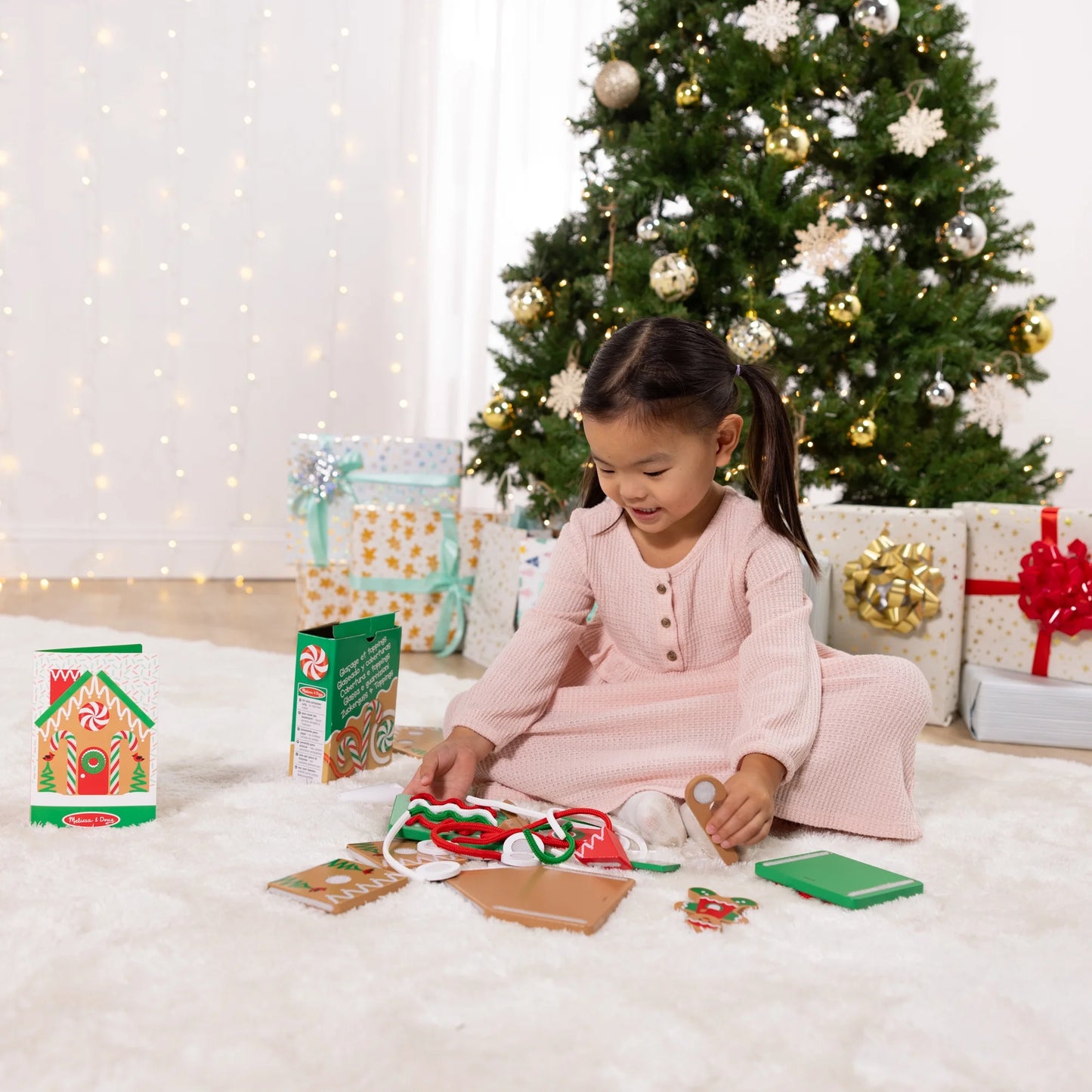 Wooden Gingerbread House Reusable, Mess-Free Play Set Activity for Boys and Girls - FSC Certified