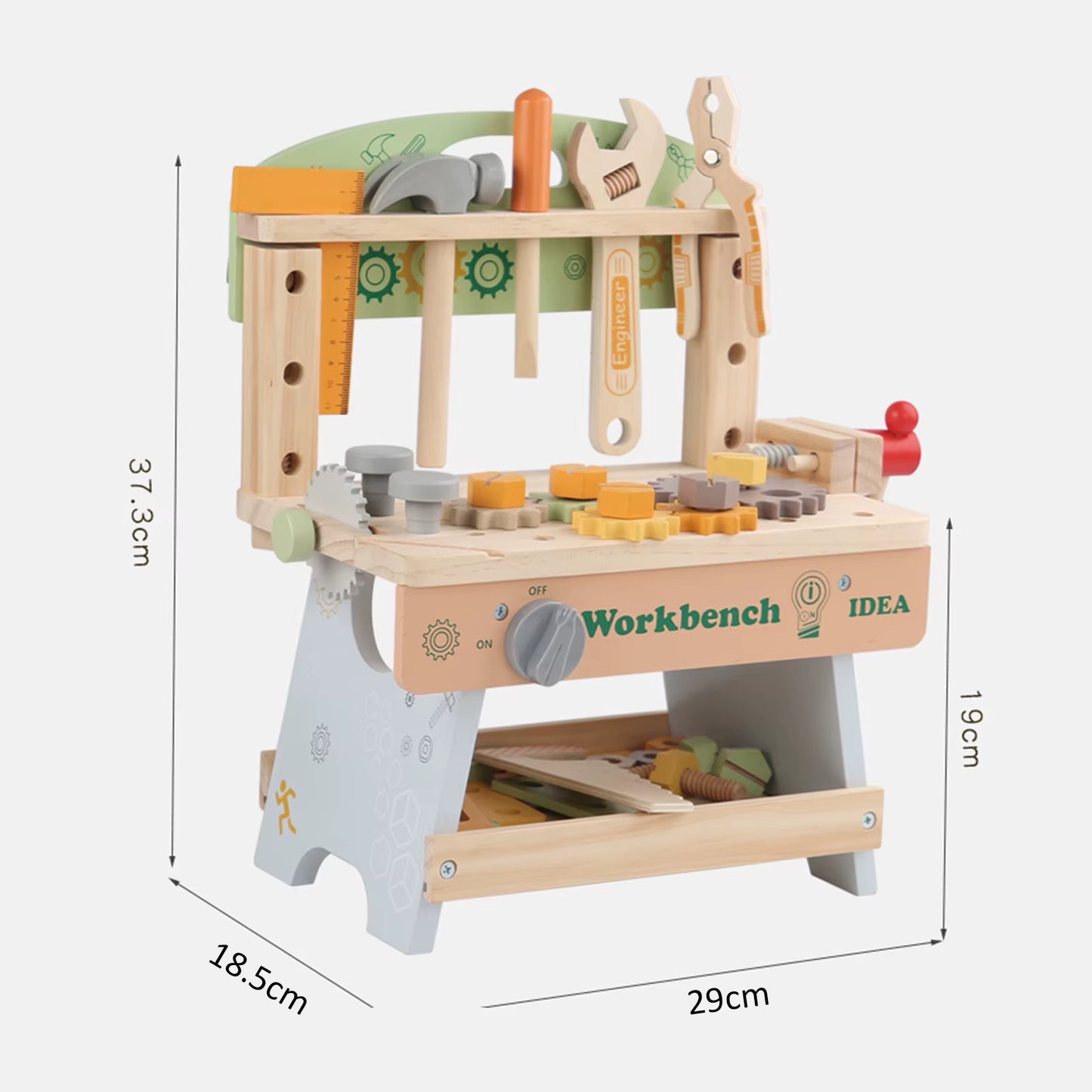Wooden Tool Bench Simulation DIY Multifunctional Children Repair Play Tool Set for Kids 3 4 5 Year Old Girls Boys Children Gifts