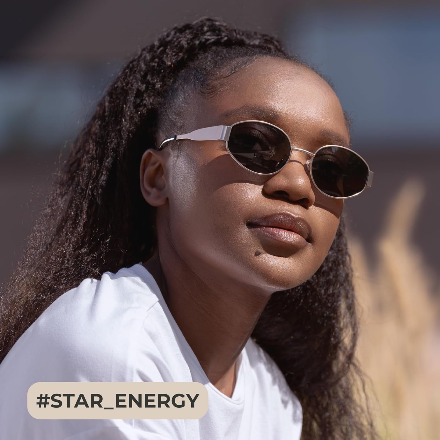 Retro Polarized Sunglasses - UV400 Protection, Oval Shape, Metal Frames - Matching Soft Case Inlcuded