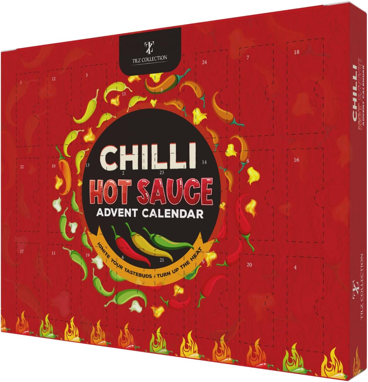 Hot Sauce Advent Calendar 2025-24 Days Chilli Sauce Advent Calendar 2025 Men, Non-Chocolate Women Chilli Challenge Hot Sauce (Red)