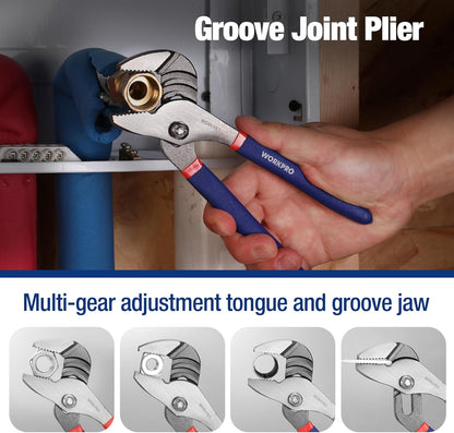 7-Piece  Pliers Set with Groove Joint, Long Nose, Slip Joint, Linesman, and Diagonal Pliers for DIY & Home Use