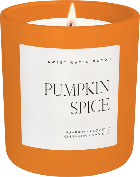 Pumpkin Spice Candle - Fall Candles with Pumpkin, Clover, Cinnamon & Vanilla Scent for Home - Pumpkin Candle with 70 Hours Burn Time - 15Oz Orange Jar Pumpkin Spice Soy Candles