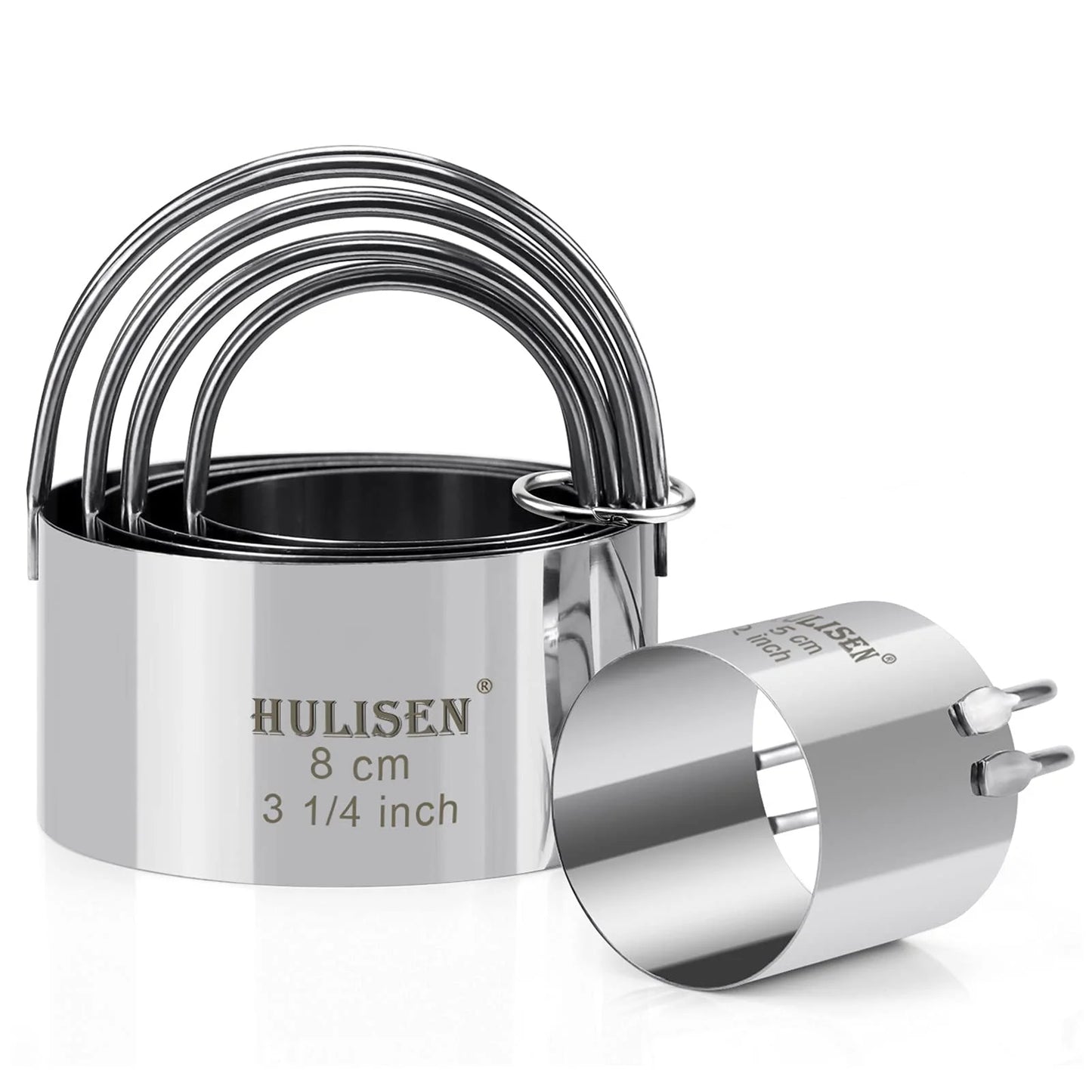 Biscuit Cutter Set (5 Pieces/Set), round Cookies Cutter with Handle, Professional Baking Dough Tools, Gift Package