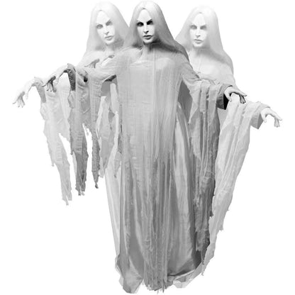 5.6 Ft. Rising Ghost Woman by Tekky, Sound Activated Halloween Animatronic