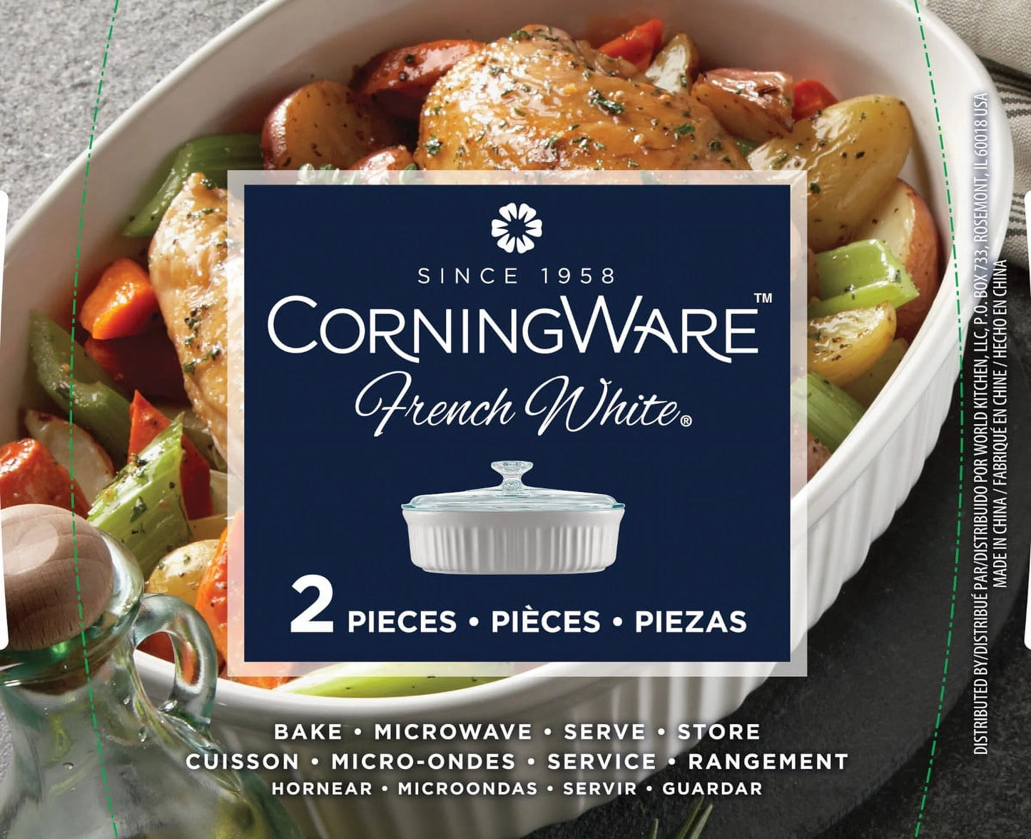 French White 1.5 Quart Ceramic Casserole Dish