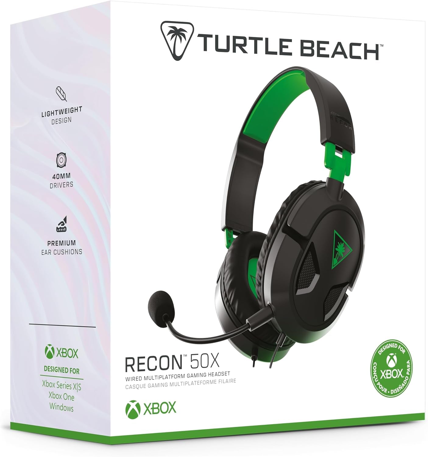 Recon 50 Xbox Gaming Headset – Officially Licensed for Xbox Series X|S, Xbox One, and Windows Pcs with 3.5Mm – Also Works with PS5, PS4, and Mobile Devices, Removable Mic, 40Mm Speakers