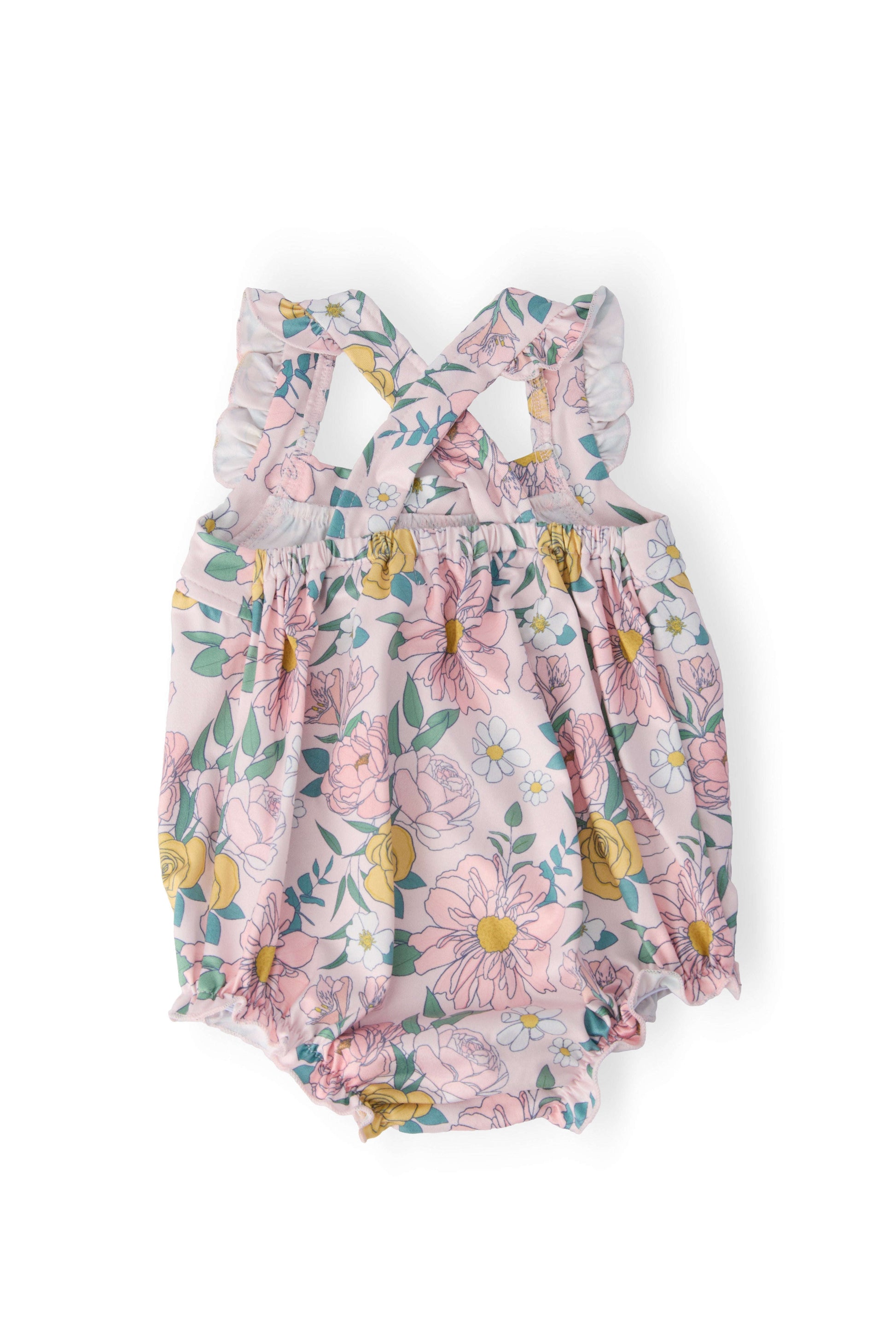 Autumn Breeze Ruffle Cross Back Romper Baskit Bazaar