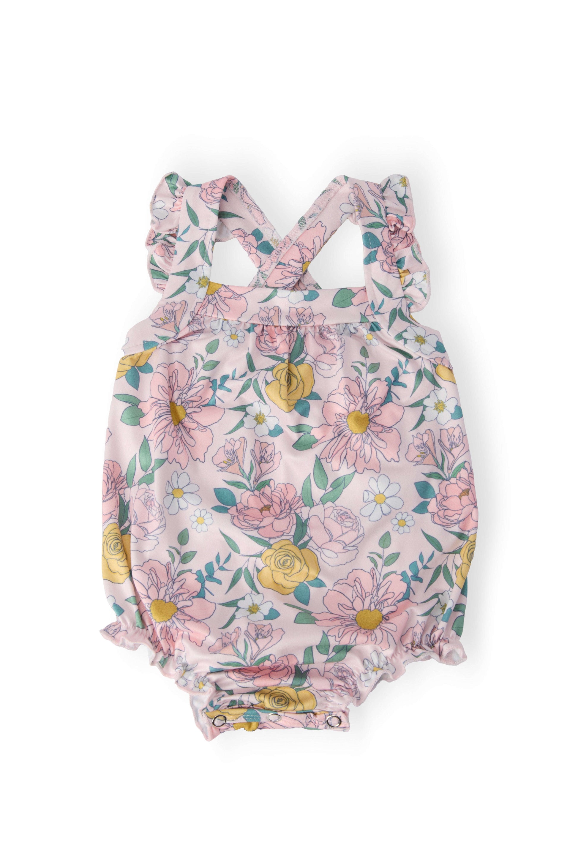 Autumn Breeze Ruffle Cross Back Romper Baskit Bazaar