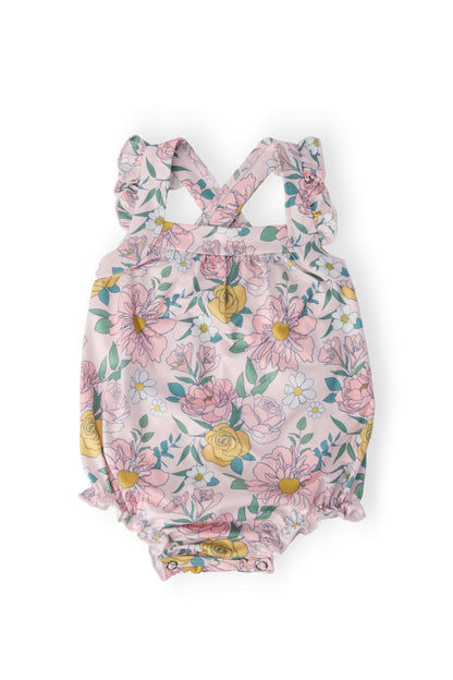 Autumn Breeze Ruffle Cross Back Romper Baskit Bazaar