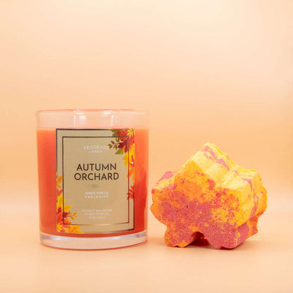 Autumn Orchard - Candle and Bath Bomb Set Baskit Bazaar