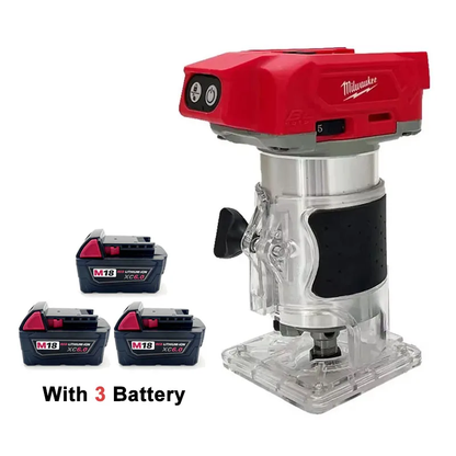 Brushless Electric Trimmer 800W 30000RPM Cordless Compact Router 5-Speeds Woodworking Trimming Machine 18V Battery