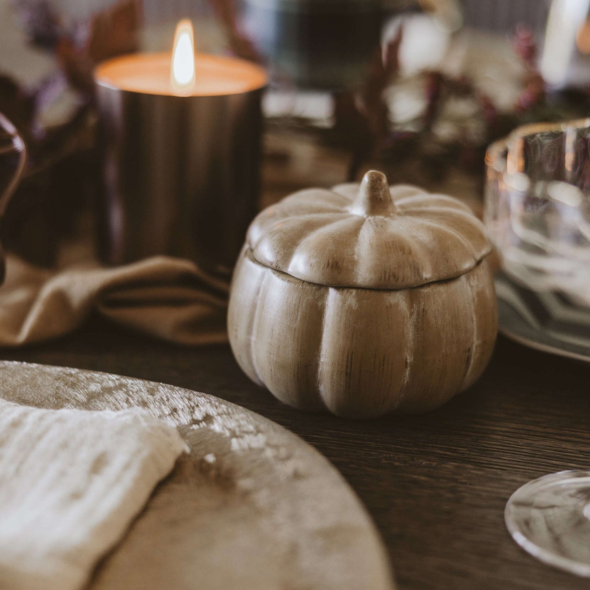 Pumpkin Spice Soy Candle - Ceramic Pumpkin Jar - 8 oz Baskit Bazaar
