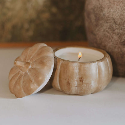 Pumpkin Spice Soy Candle - Ceramic Pumpkin Jar - 8 oz Baskit Bazaar