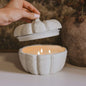 Cashmere and Vanilla Soy Candle - Cement Pumpkin Jar - 13.5 oz Baskit Bazaar
