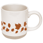 Orange Leaves 14 oz Cream Stoneware Coffee Mug Baskit Bazaar