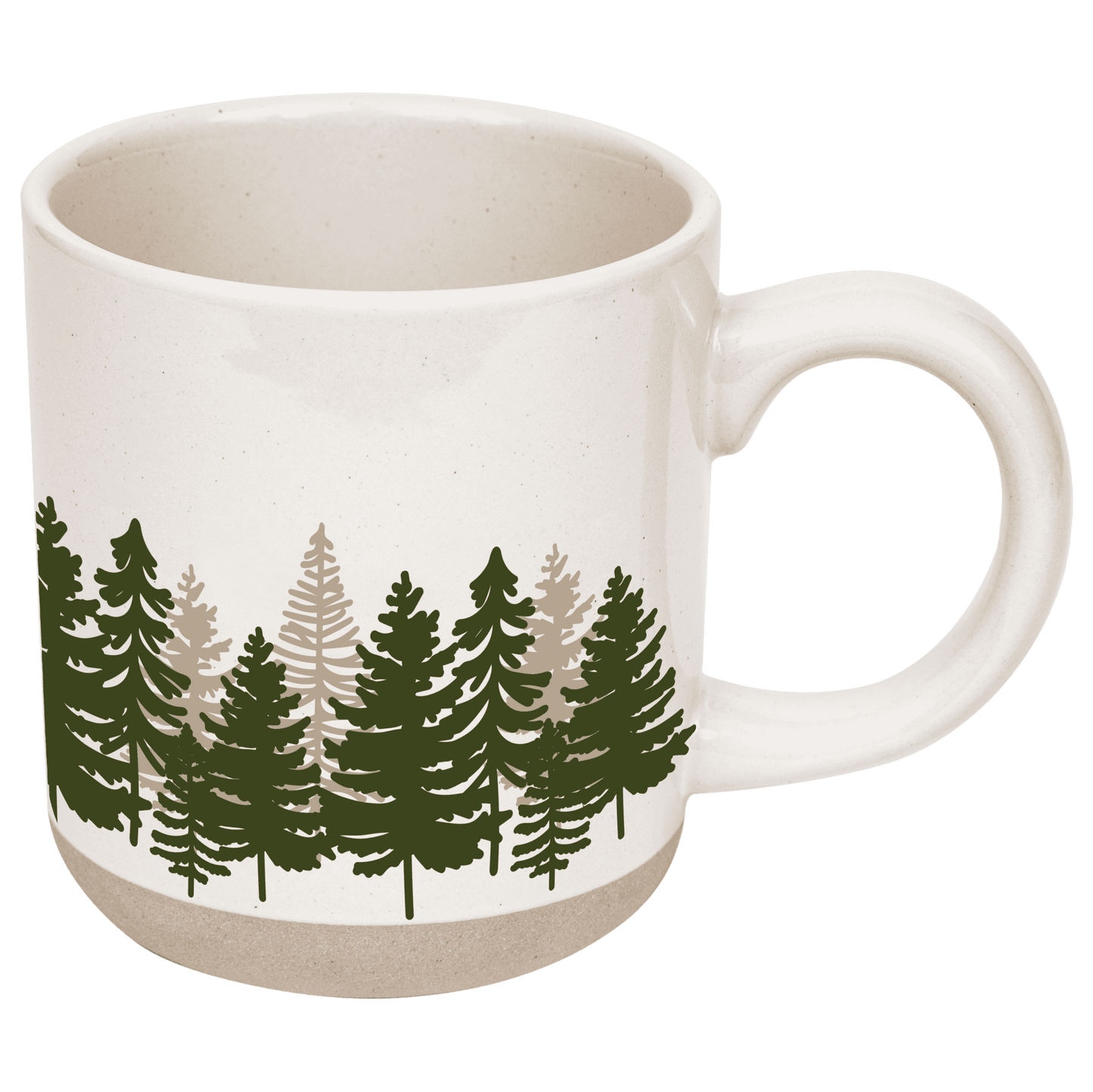 Forest 14 oz Cream Stoneware Coffee Mug Baskit Bazaar