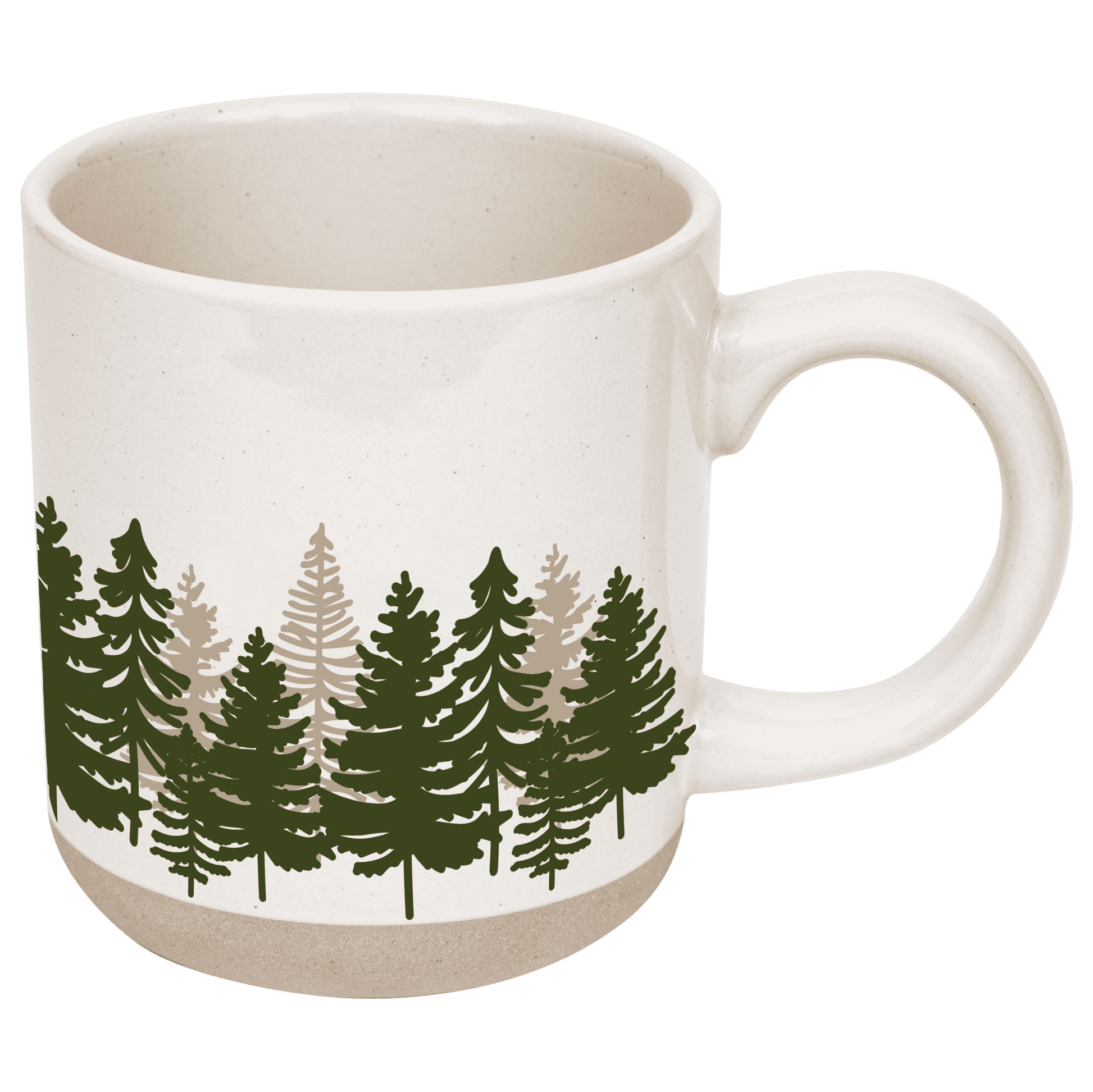 Forest 14 oz Cream Stoneware Coffee Mug Baskit Bazaar