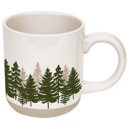 Forest 14 oz Cream Stoneware Coffee Mug Baskit Bazaar