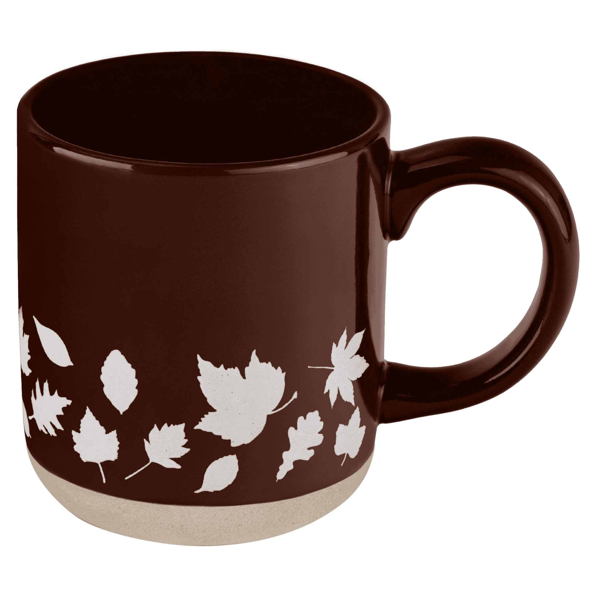 Brown Leaves 14 oz Stoneware Coffee Mug Baskit Bazaar